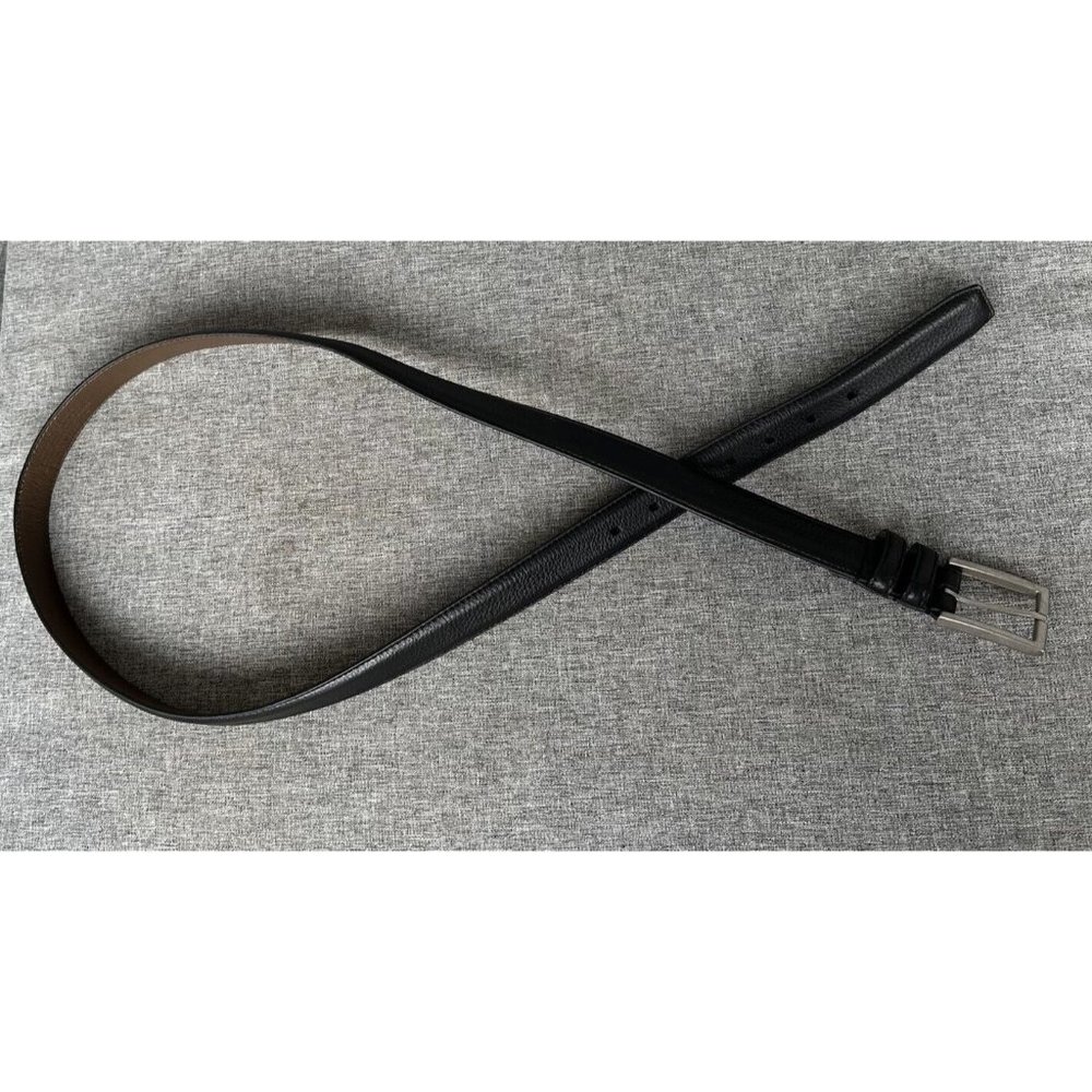 Men's Classic Black Leather Belt Casual Single Prong Buckle Size 46 48 India